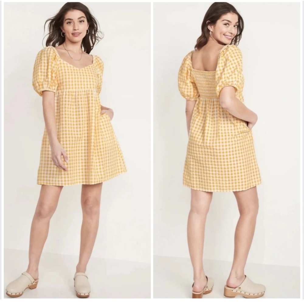 Old Navy Yellow Gingham Dress